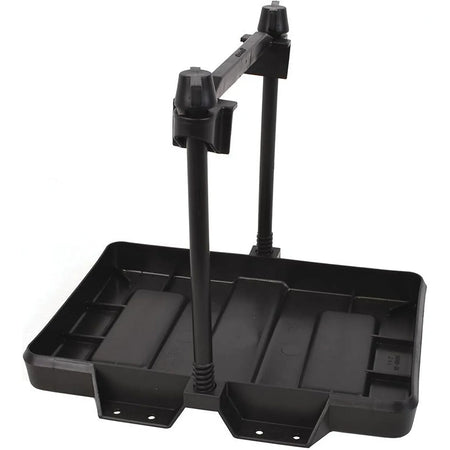 Attwood Marine Low Profile Adjustable Battery Tray, Black Plastic, ABYC E-10 — Quality Boat Parts