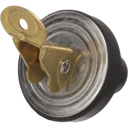 Attwood Marine Livewell/Bailer Drain Plug, Snap-Handle, Cam-Action Neoprene, Brass Snaps and Plates — Quality Boat Parts