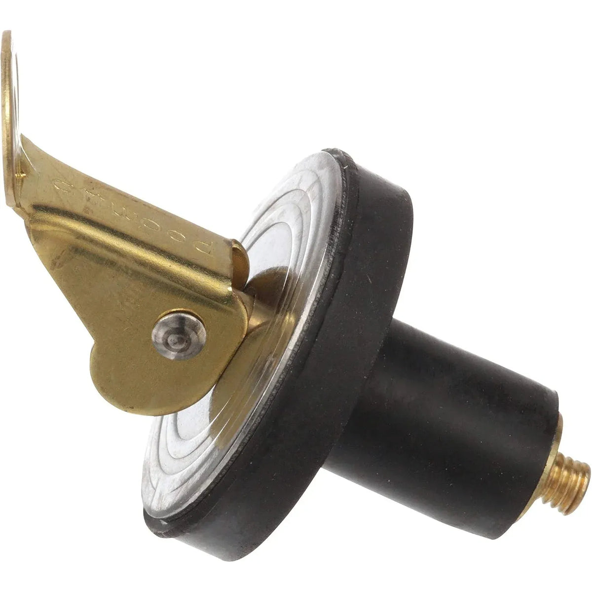 Attwood Marine Livewell/Bailer Drain Plug, Snap-Handle, Cam-Action Neoprene, Brass Snaps and Plates — Quality Boat Parts
