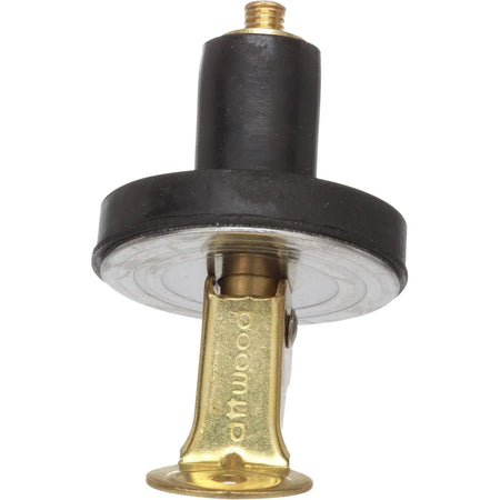 Attwood Marine Livewell/Bailer Drain Plug, Snap-Handle, Cam-Action Neoprene, Brass Snaps and Plates — Quality Boat Parts