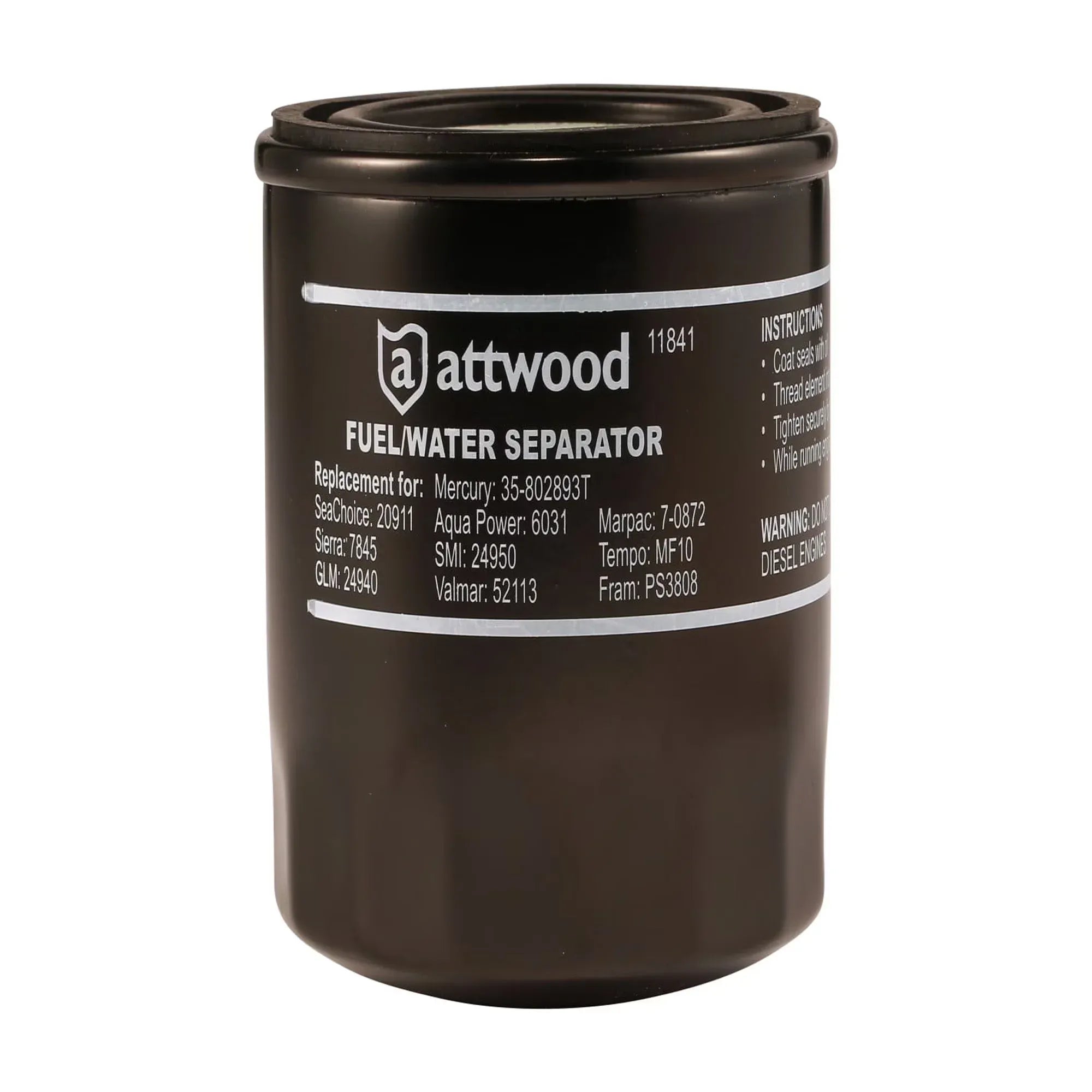 Attwood Marine Fuel/Water Separator, 10 Micron, Double Seal — Quality Boat Parts
