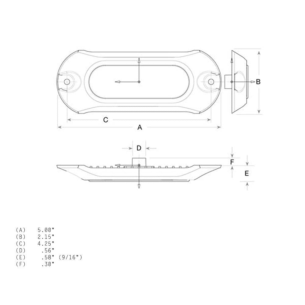 Attwood Marine LightArmor HP Underwater LED Light, 5 in, 6 LED, 12/24V, Surface Mount, 316 Stainless Steel Cover — Quality Boat Parts