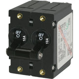 Blue Sea Systems A-Series Double Pole Toggle Circuit Breaker, 120/240V AC, 65V DC, Magnetic Hydraulic, Trip Free — Quality Boat Parts