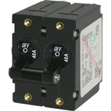Blue Sea Systems A-Series Double Pole Toggle Circuit Breaker, 120/240V AC, 65V DC, Magnetic Hydraulic, Trip Free — Quality Boat Parts