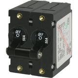 Blue Sea Systems A-Series Double Pole Toggle Circuit Breaker, 120/240V AC, 65V DC, Magnetic Hydraulic, Trip Free — Quality Boat Parts