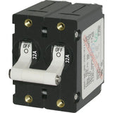 Blue Sea Systems A-Series Double Pole Toggle Circuit Breaker, 120/240V AC, 65V DC, Magnetic Hydraulic, Trip Free — Quality Boat Parts