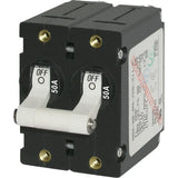 Blue Sea Systems A-Series Double Pole Toggle Circuit Breaker, 120/240V AC, 65V DC, Magnetic Hydraulic, Trip Free — Quality Boat Parts