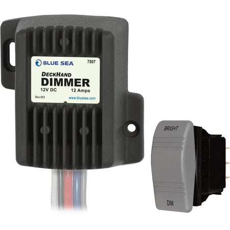 Blue Sea Systems DeckHand Dimmer, For Non-Regulated LED, Incandescent and Halogen Lights, 0-100% Voltage Control, Momentary Switch, Last Setting Memory — Quality Boat Parts