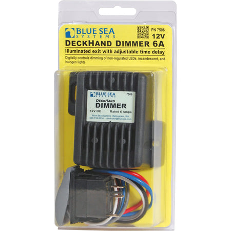 Blue Sea Systems DeckHand Dimmer, For Non-Regulated LED, Incandescent and Halogen Lights, 0-100% Voltage Control, Momentary Switch, Last Setting Memory — Quality Boat Parts