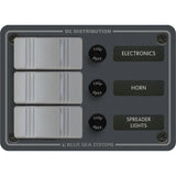 Blue Sea Systems Contura DC Switch Panel, Water Resistant, 12/24V DC, ON-OFF Switches, Slate Gray Finish — Quality Boat Parts