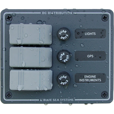 Blue Sea Systems Contura DC Switch Panel, Water Resistant, 12/24V DC, ON-OFF Switches, Slate Gray Finish — Quality Boat Parts