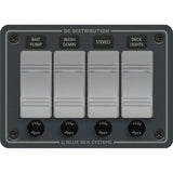 Blue Sea Systems Contura DC Switch Panel, Water Resistant, 12/24V DC, ON-OFF Switches, Slate Gray Finish — Quality Boat Parts