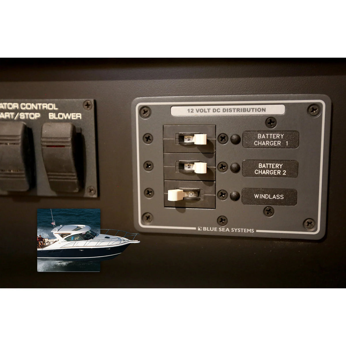 Blue Sea Systems Blank DC C-Series Circuit Breaker Panel, 1/8 in 5052 Aluminum, Slate Gray Finish — Quality Boat Parts