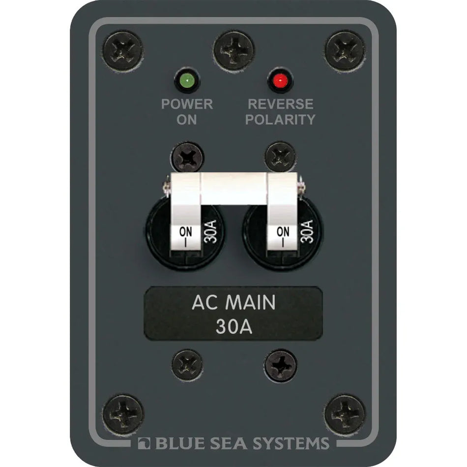 Blue Sea Systems AC Main Only Circuit Breaker Panel, 120V AC, Double Pole, White Toggle — Quality Boat Parts