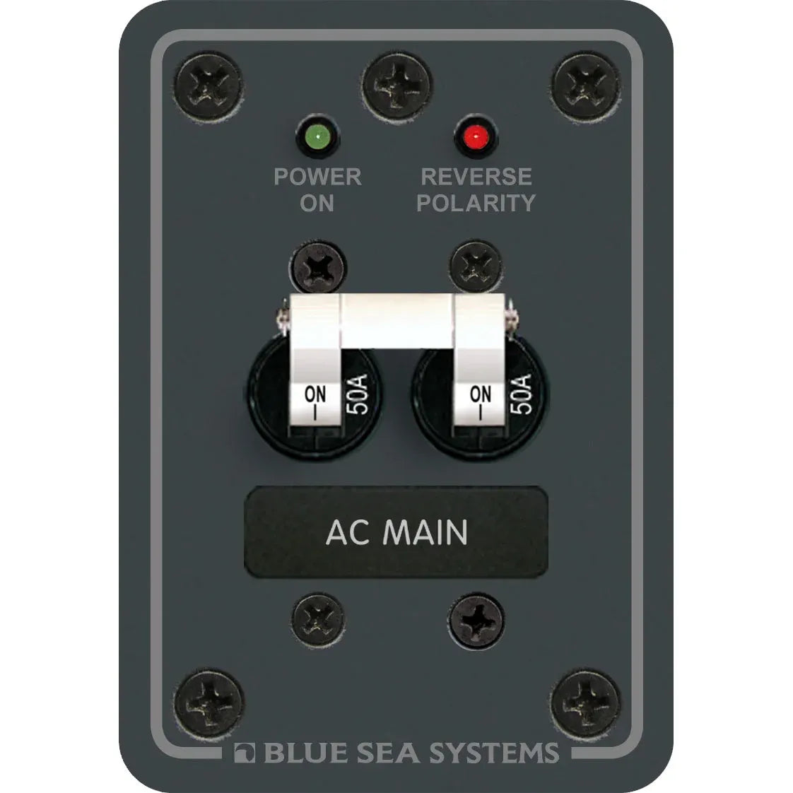 Blue Sea Systems AC Main Only Circuit Breaker Panel, 120V AC, Double Pole, White Toggle — Quality Boat Parts