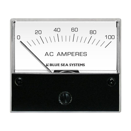 Blue Sea Systems AC Analog Ammeter with Coil, 2.75in Face, Backlit Meter Face, 2-Wire Connection — Quality Boat Parts