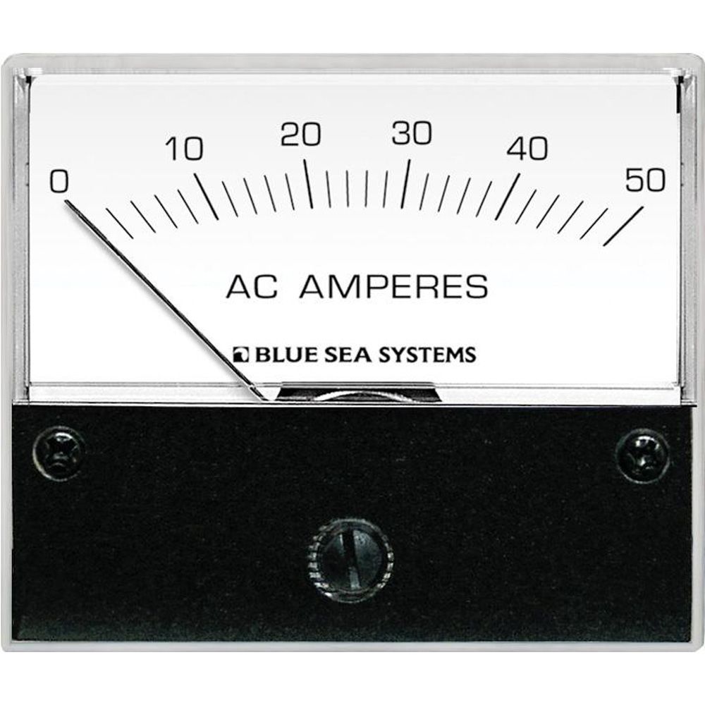 Blue Sea Systems AC Analog Ammeter with Coil, 2.75in Face, Backlit Meter Face, 2-Wire Connection — Quality Boat Parts