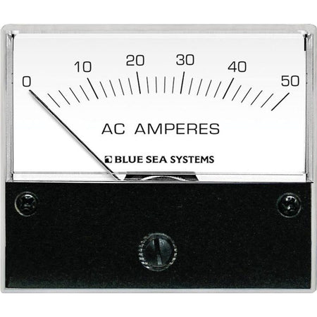 Blue Sea Systems AC Analog Ammeter with Coil, 2.75in Face, Backlit Meter Face, 2-Wire Connection — Quality Boat Parts