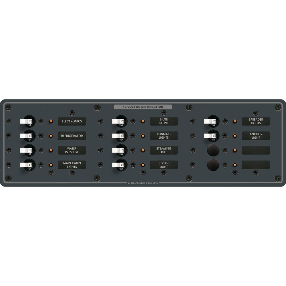 Blue Sea Systems DC Circuit Breaker Panel, 12V DC, 100A, Pre-Wired — Quality Boat Parts
