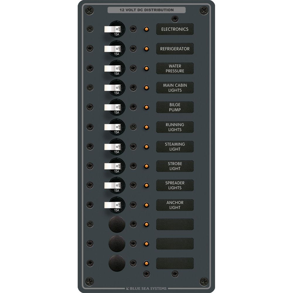 Blue Sea Systems DC Circuit Breaker Panel, 12V DC, 100A, Pre-Wired — Quality Boat Parts
