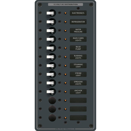 Blue Sea Systems DC Circuit Breaker Panel, 12V DC, 100A, Pre-Wired — Quality Boat Parts