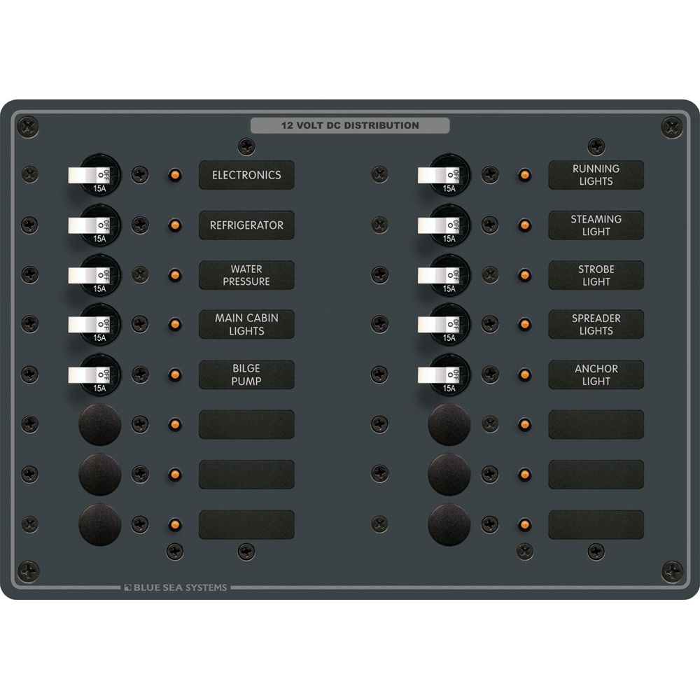 Blue Sea Systems DC Circuit Breaker Panel, 12V DC, 100A, Pre-Wired — Quality Boat Parts