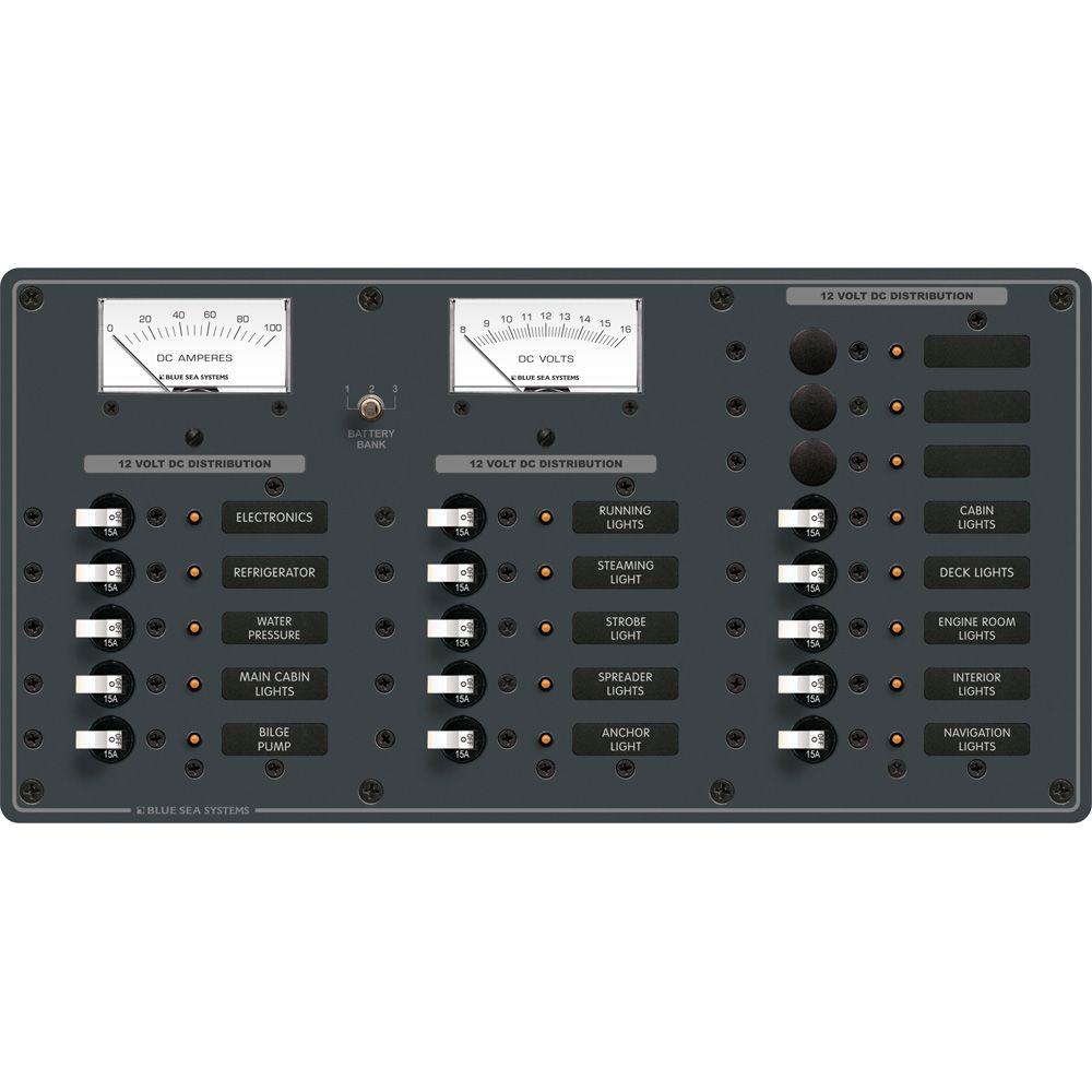 Blue Sea Systems DC Circuit Breaker Panel, 12V DC, 100A, Pre-Wired — Quality Boat Parts