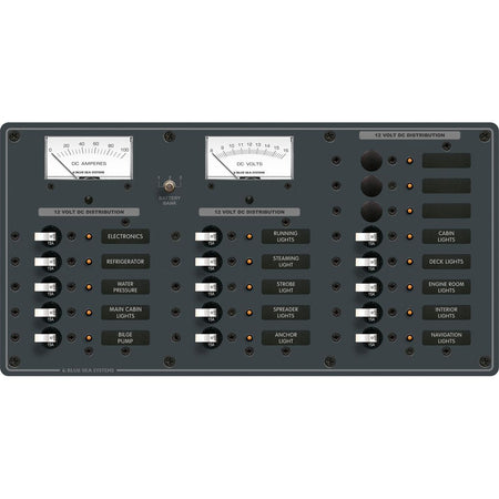 Blue Sea Systems DC Circuit Breaker Panel, 12V DC, 100A, Pre-Wired — Quality Boat Parts