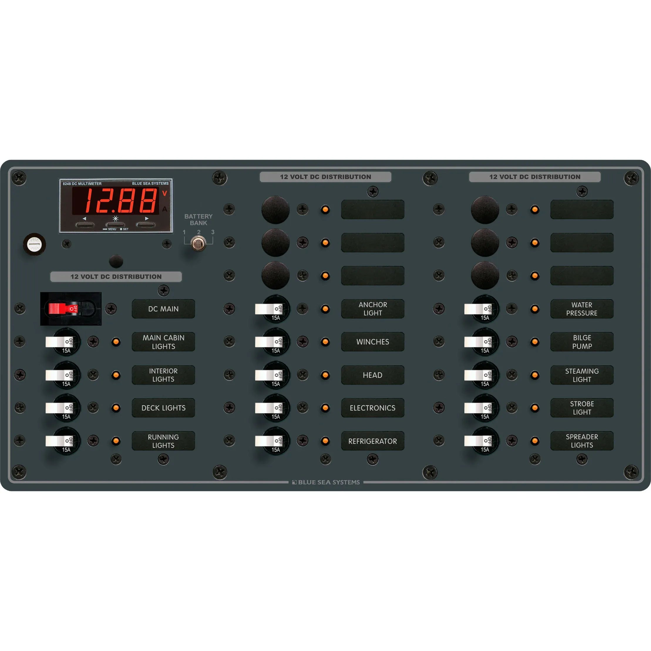 Blue Sea Systems DC Main Circuit Breaker Panel, 100A, White Toggle, Pre-Wired — Quality Boat Parts