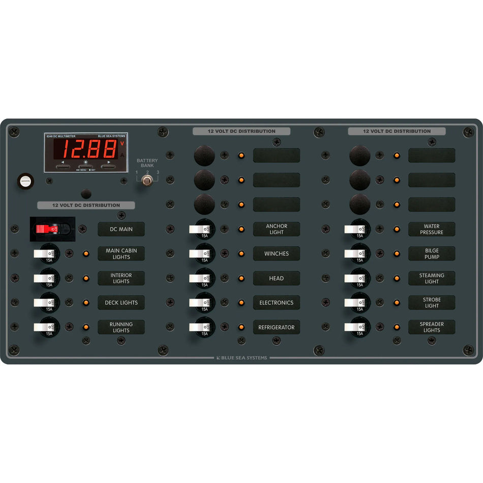 Blue Sea Systems DC Main Circuit Breaker Panel, 100A, White Toggle, Pre-Wired — Quality Boat Parts