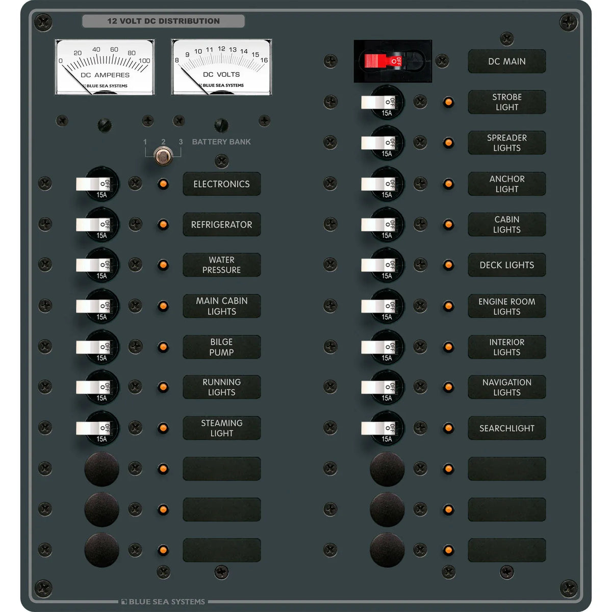 Blue Sea Systems DC Main Circuit Breaker Panel, 100A, White Toggle, Pre-Wired — Quality Boat Parts