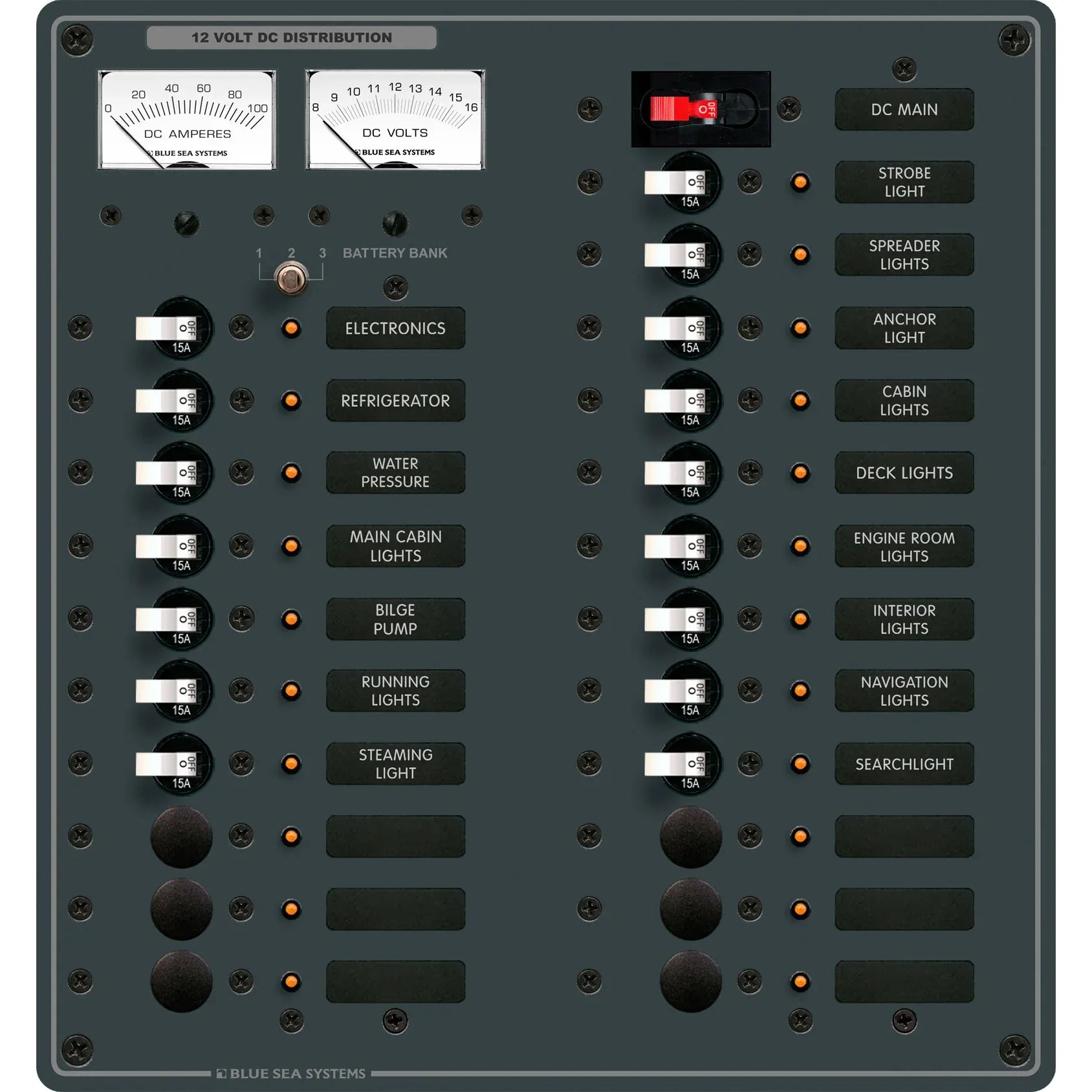 Blue Sea Systems DC Main Circuit Breaker Panel, 100A, White Toggle, Pre-Wired — Quality Boat Parts