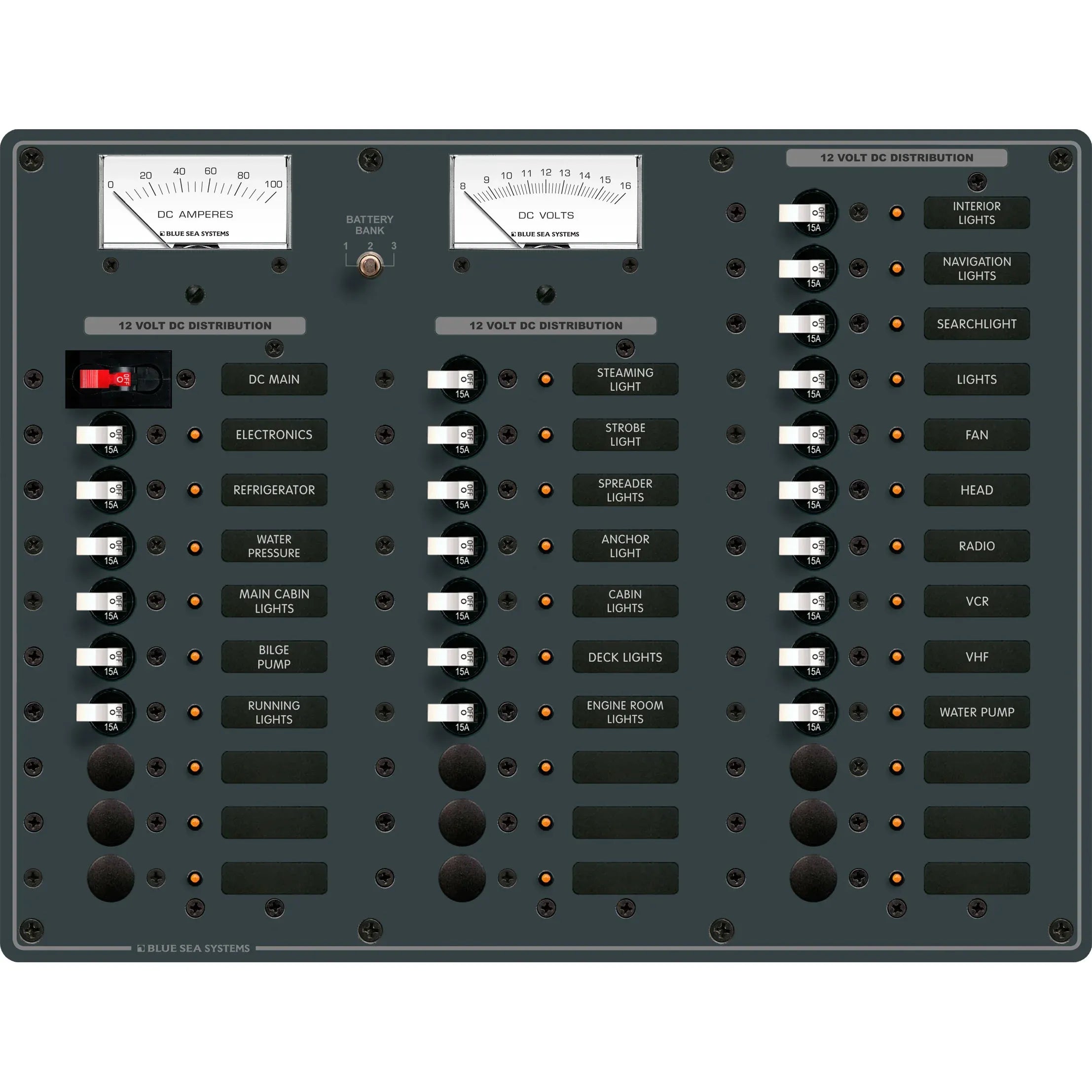 Blue Sea Systems DC Main Circuit Breaker Panel, 100A, White Toggle, Pre-Wired — Quality Boat Parts