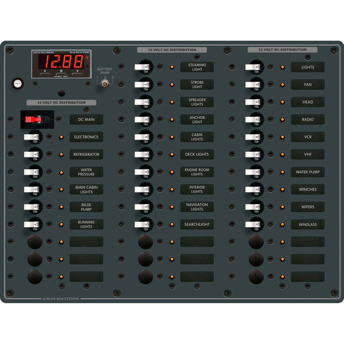 Blue Sea Systems DC Main Circuit Breaker Panel, 100A, White Toggle, Pre-Wired — Quality Boat Parts