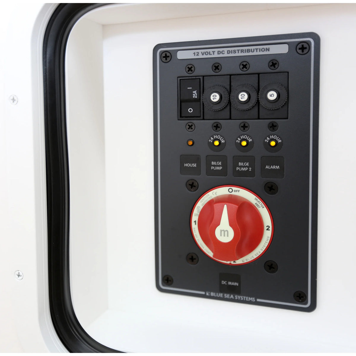 Blue Sea Systems Dual Battery Bank Management Panel, 12V/24V DC, 32V Max, Emergency Cross Connect — Quality Boat Parts