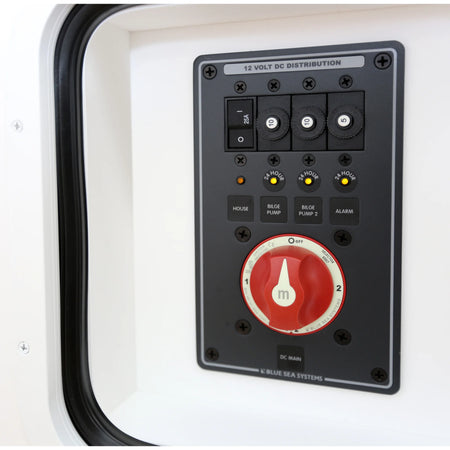 Blue Sea Systems Dual Battery Bank Management Panel, 12V/24V DC, 32V Max, Emergency Cross Connect — Quality Boat Parts