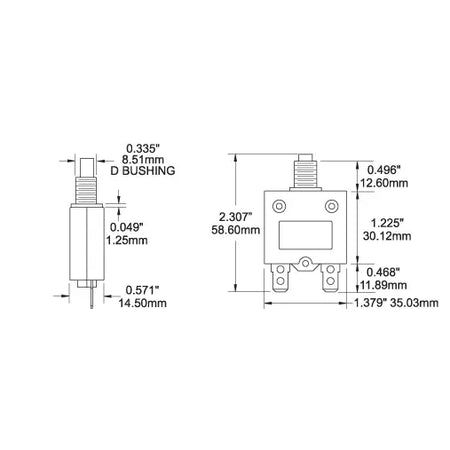 Blue Sea Systems Push Button Reset Only Screw Terminal Circuit Breaker, 32V DC, Panel Mount, #8 Screw Terminal, Thermal Trip, Ignition Protected — Quality Boat Parts