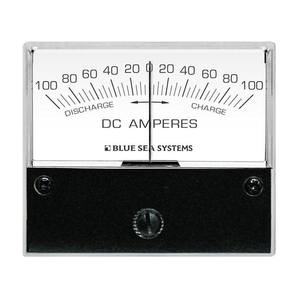 Blue Sea Systems DC Zero Center Analog Ammeter with Shunt, 2.75in Face, 50mV External Shunt, Backlit Meter Face — Quality Boat Parts