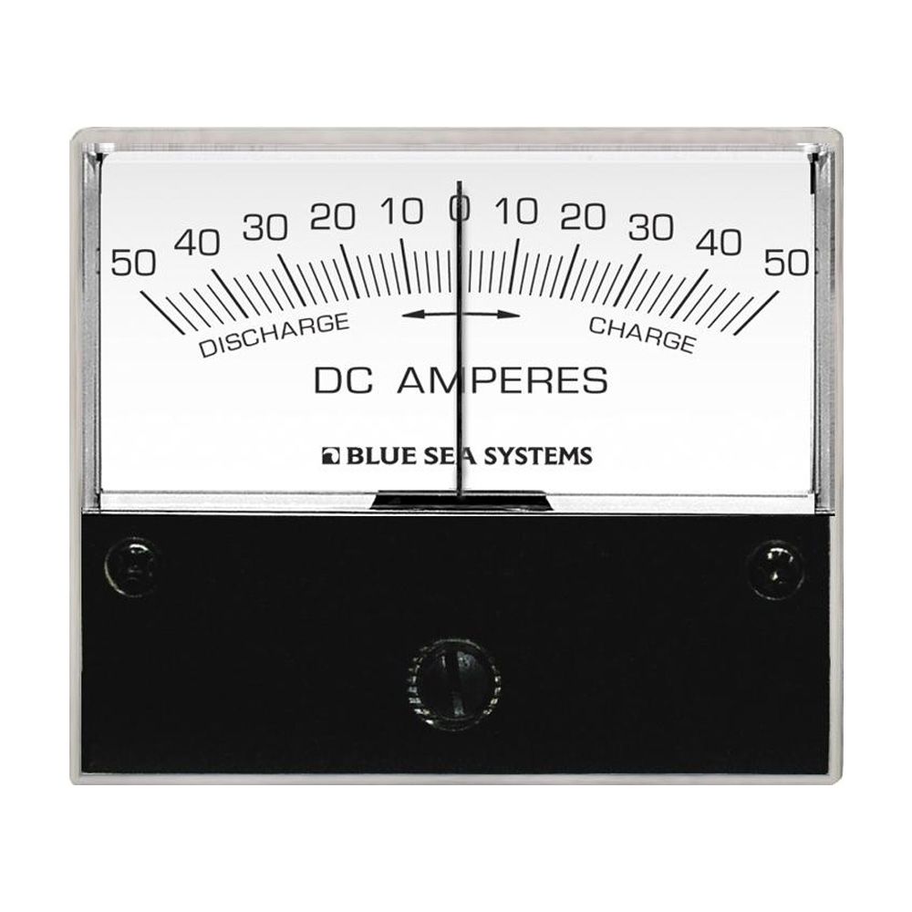 Blue Sea Systems DC Zero Center Analog Ammeter with Shunt, 2.75in Face, 50mV External Shunt, Backlit Meter Face — Quality Boat Parts