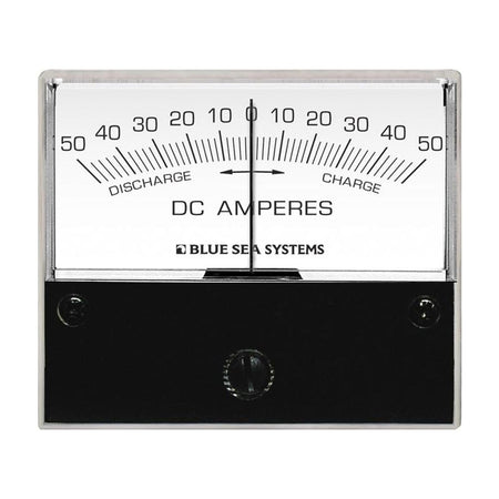 Blue Sea Systems DC Zero Center Analog Ammeter with Shunt, 2.75in Face, 50mV External Shunt, Backlit Meter Face — Quality Boat Parts