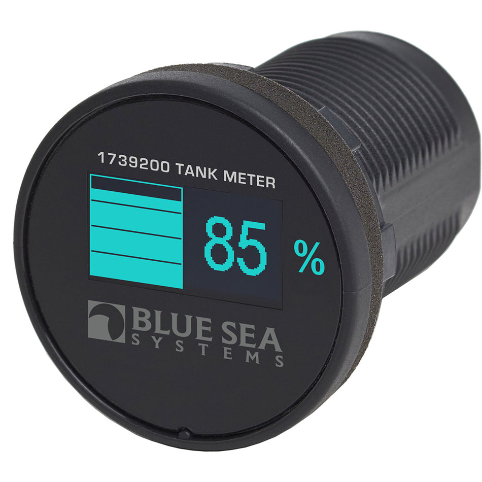Blue Sea Systems Mini OLED Tank Meter, 8V-36V DC, 12V/24V DC, 5% Resolution, 10-180/240-33 Ohm Senders, 1-1/8 in Hole Mount — Quality Boat Parts