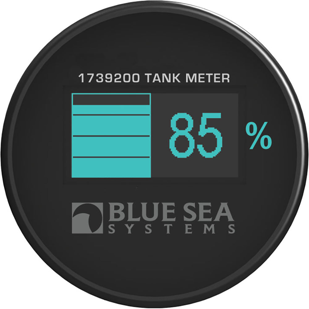 Blue Sea Systems Mini OLED Tank Meter, 8V-36V DC, 12V/24V DC, 5% Resolution, 10-180/240-33 Ohm Senders, 1-1/8 in Hole Mount — Quality Boat Parts