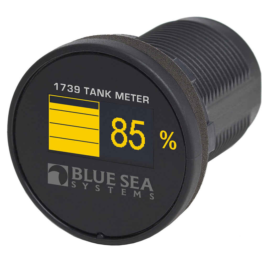 Blue Sea Systems Mini OLED Tank Meter, 8V-36V DC, 12V/24V DC, 5% Resolution, 10-180/240-33 Ohm Senders, 1-1/8 in Hole Mount — Quality Boat Parts