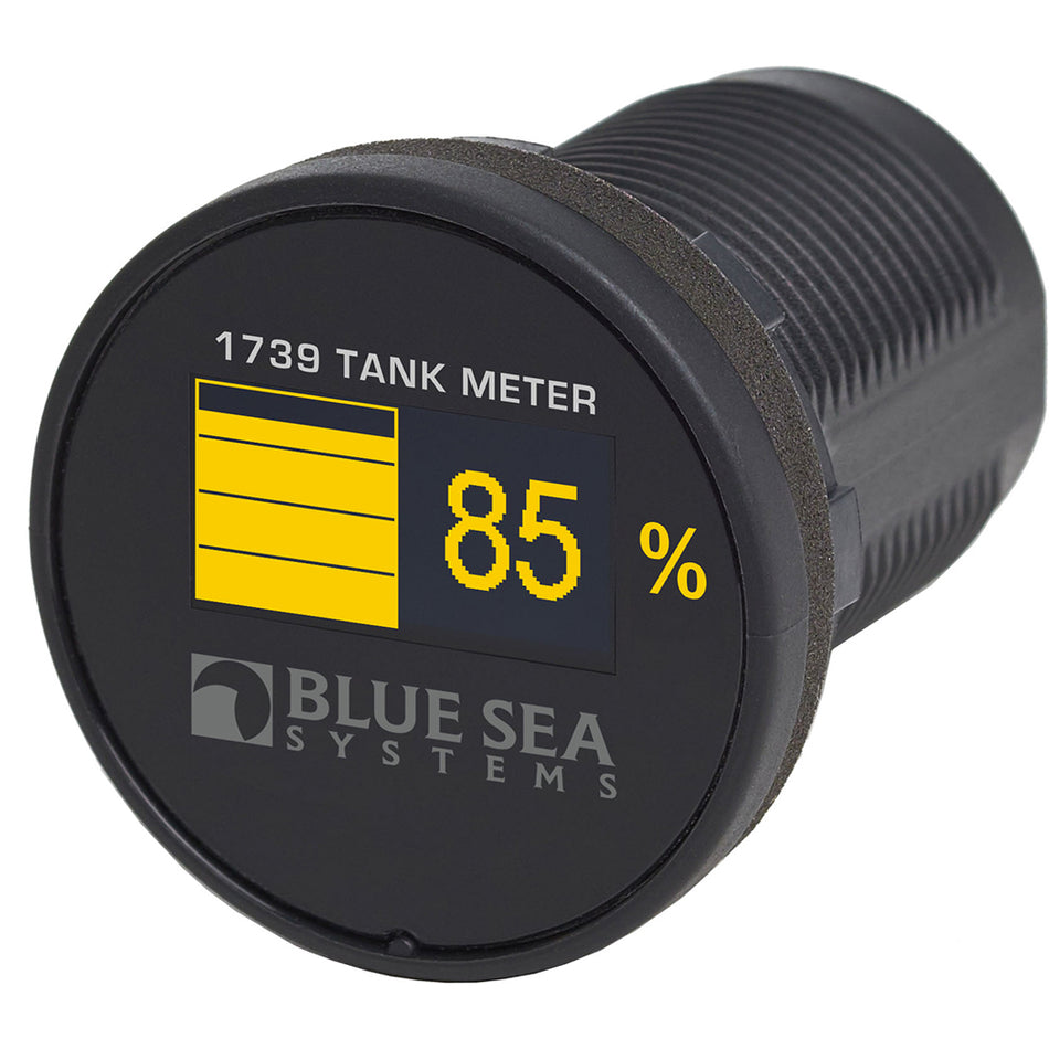 Blue Sea Systems Mini OLED Tank Meter, 8V-36V DC, 12V/24V DC, 5% Resolution, 10-180/240-33 Ohm Senders, 1-1/8 in Hole Mount — Quality Boat Parts