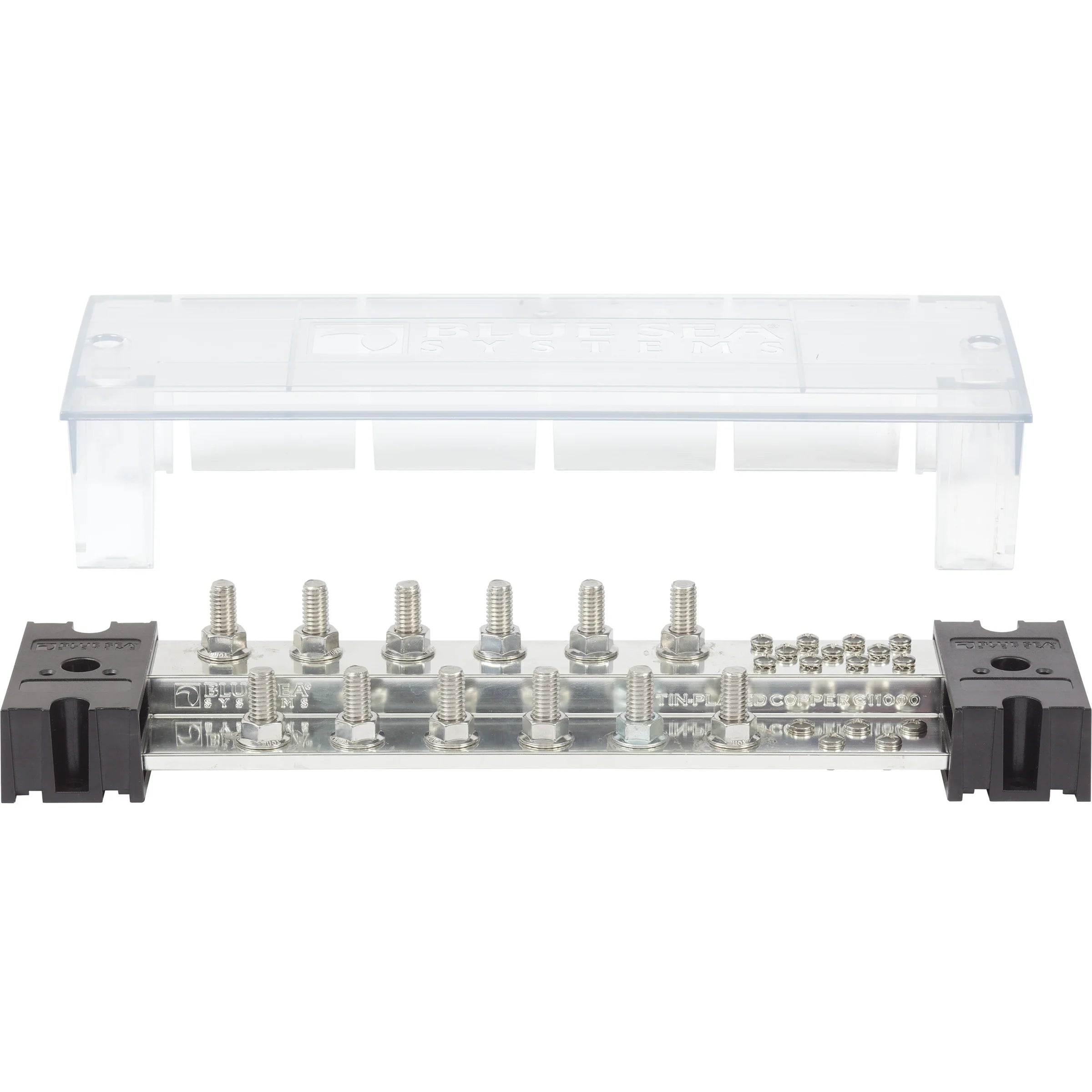 Blue Sea Systems PowerBar 1000 Busbar, 1000A, 150V, Tin-Plated Copper, Snap-On Insulating Cover — Quality Boat Parts