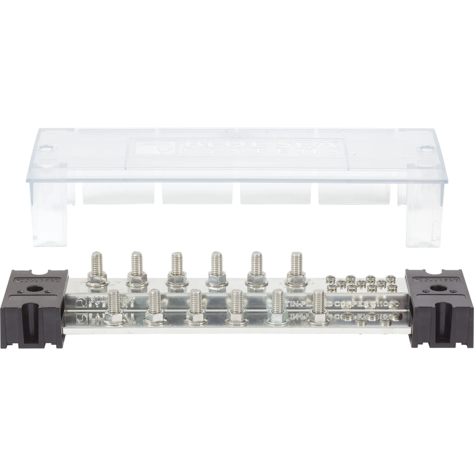 Blue Sea Systems PowerBar 1000 Busbar, 1000A, 150V, Tin-Plated Copper, Snap-On Insulating Cover — Quality Boat Parts