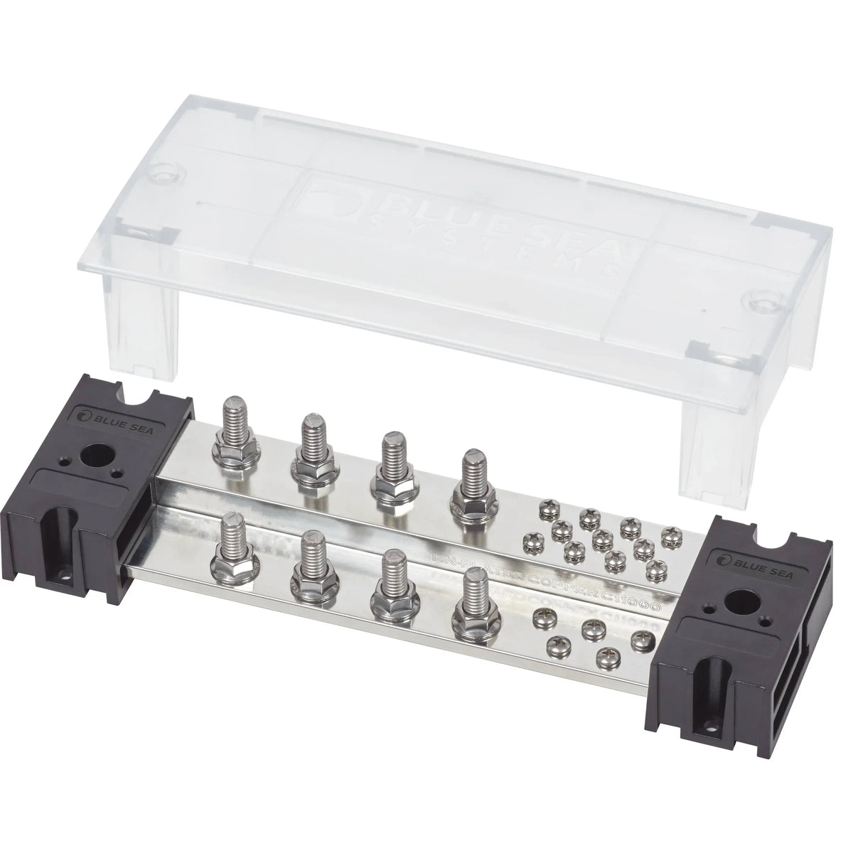 Blue Sea Systems PowerBar 1000 Busbar, 1000A, 150V, Tin-Plated Copper, Snap-On Insulating Cover — Quality Boat Parts