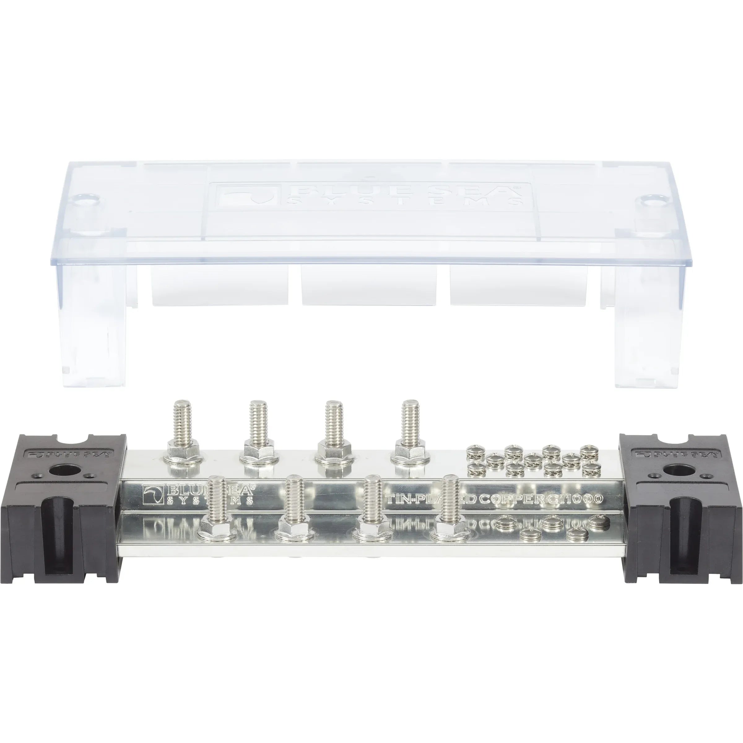 Blue Sea Systems PowerBar 1000 Busbar, 1000A, 150V, Tin-Plated Copper, Snap-On Insulating Cover — Quality Boat Parts