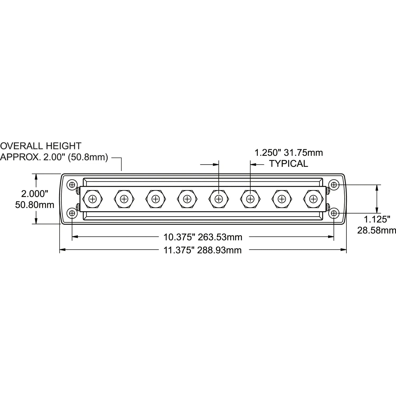Blue Sea Systems PowerBar 600A BusBar, 300V AC, 48V DC, 3/8-16 Stud — Quality Boat Parts