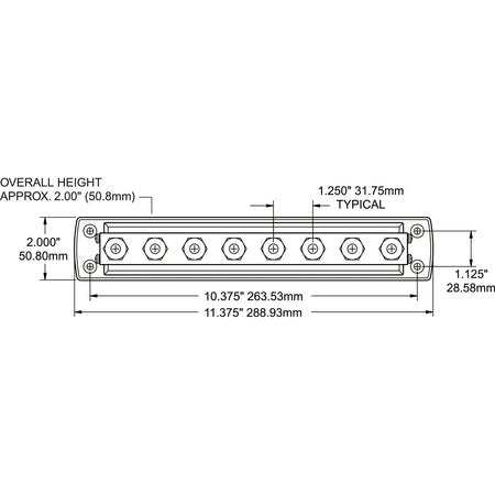 Blue Sea Systems PowerBar 600A BusBar, 300V AC, 48V DC, 3/8-16 Stud — Quality Boat Parts